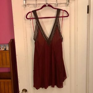 Free People Maroon Slip Dress Size S